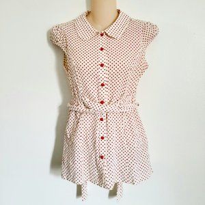 Retro red polkadot blouse